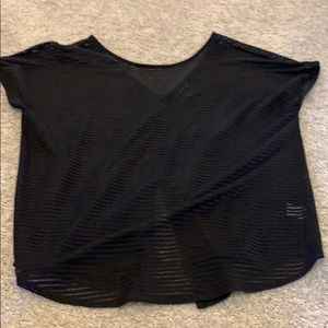 Black ribbed top